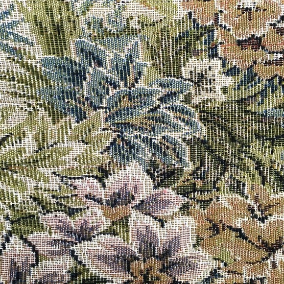 Vintage 80s Jordache floral tapestry carpet bag carry on luggage weekender - Picture 3 of 11